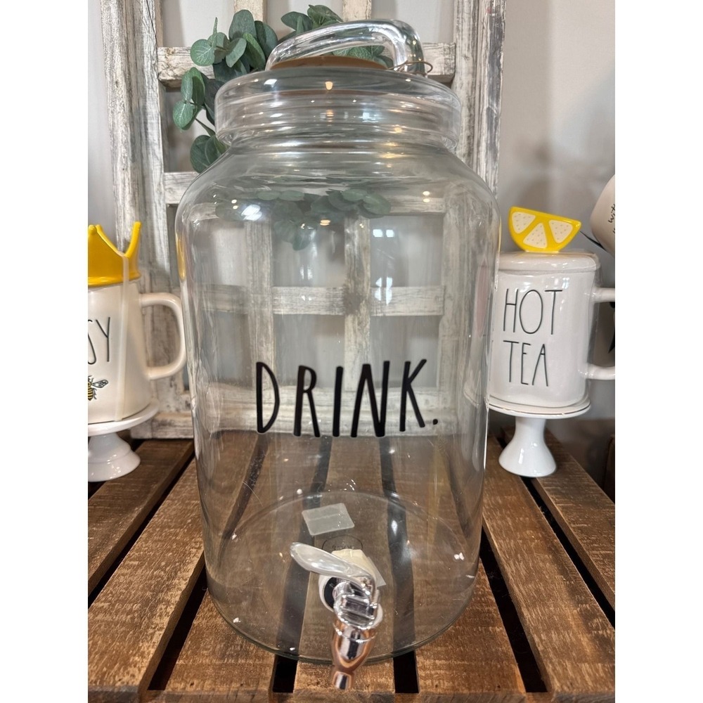Rae Dunn "Drink" Glass Drink Dispenser 1.4 Gallon
